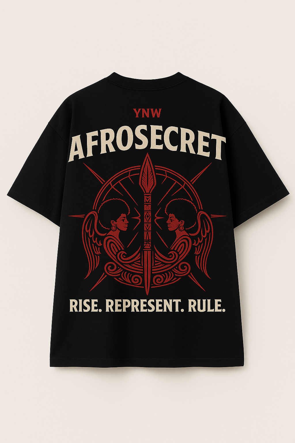 Afrosecret Sentinel Tee — "Rise. Represent. Rule.